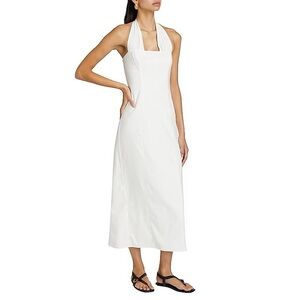 Reformation Bessi Halter Midi Dress in White Bridal Size 6 NWT